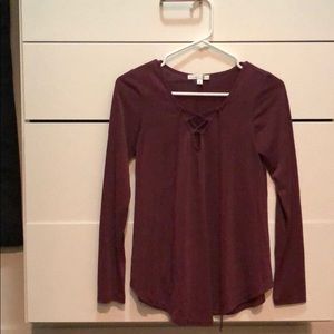 Cute maroon long sleeve top